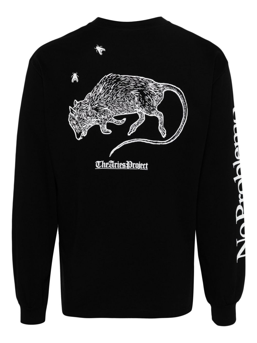 Shop Aries Rat Long-sleeved T-shirt In Black