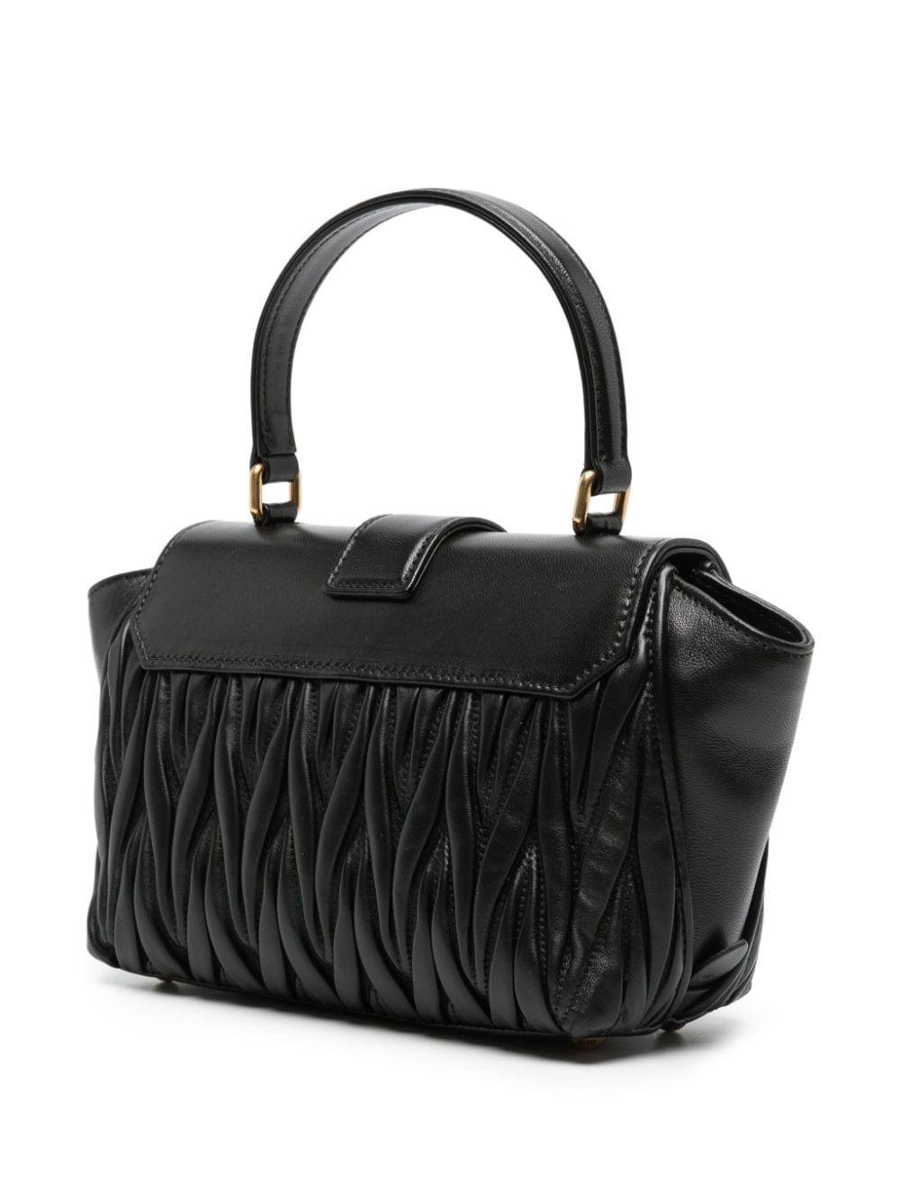 Shop Miu Miu Matelessé Letaher Tote Bag In Black