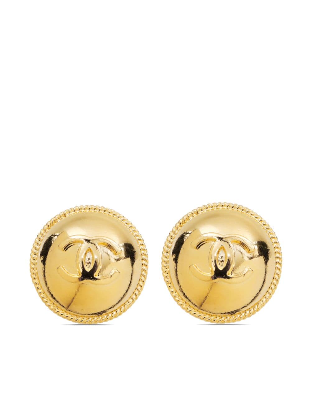 Image 1 of CHANEL Pre-Owned 1996 CC button clip-on earrings