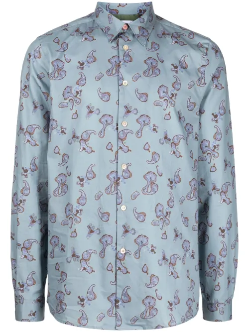Chemise en coton à imprimé cachemire - PS Paul Smith - Modalova