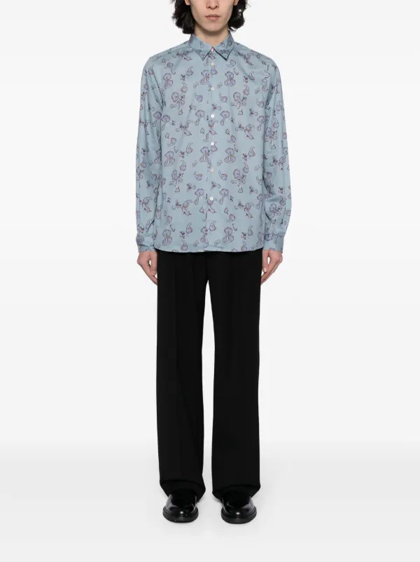 Paul Smith Collectionペイズリー柄 長袖シャツ PS Paul Smith ペイズリー シャツ | ブルー | FARFETCH JP