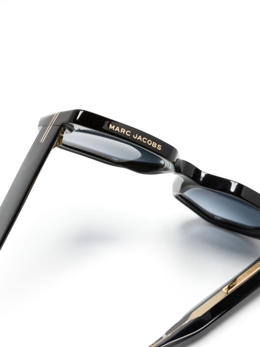 Shop Marc Jacobs Logo-engraved Geometric-frame Sunglasses In 黑色