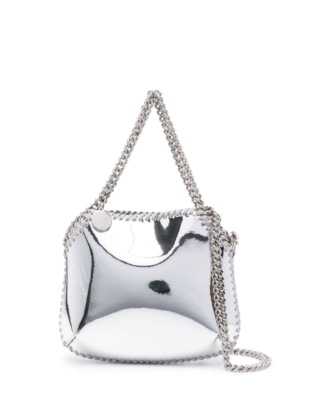 Stella Mccartney Mini Falabella Mirror-effect Bag In Silver