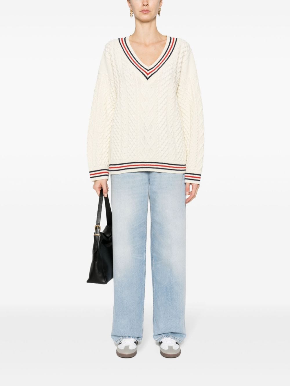 Shop Musier Cable-knit Jumper In Neutrals