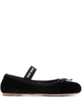 Miu Miu velvet ballerina shoes - Black