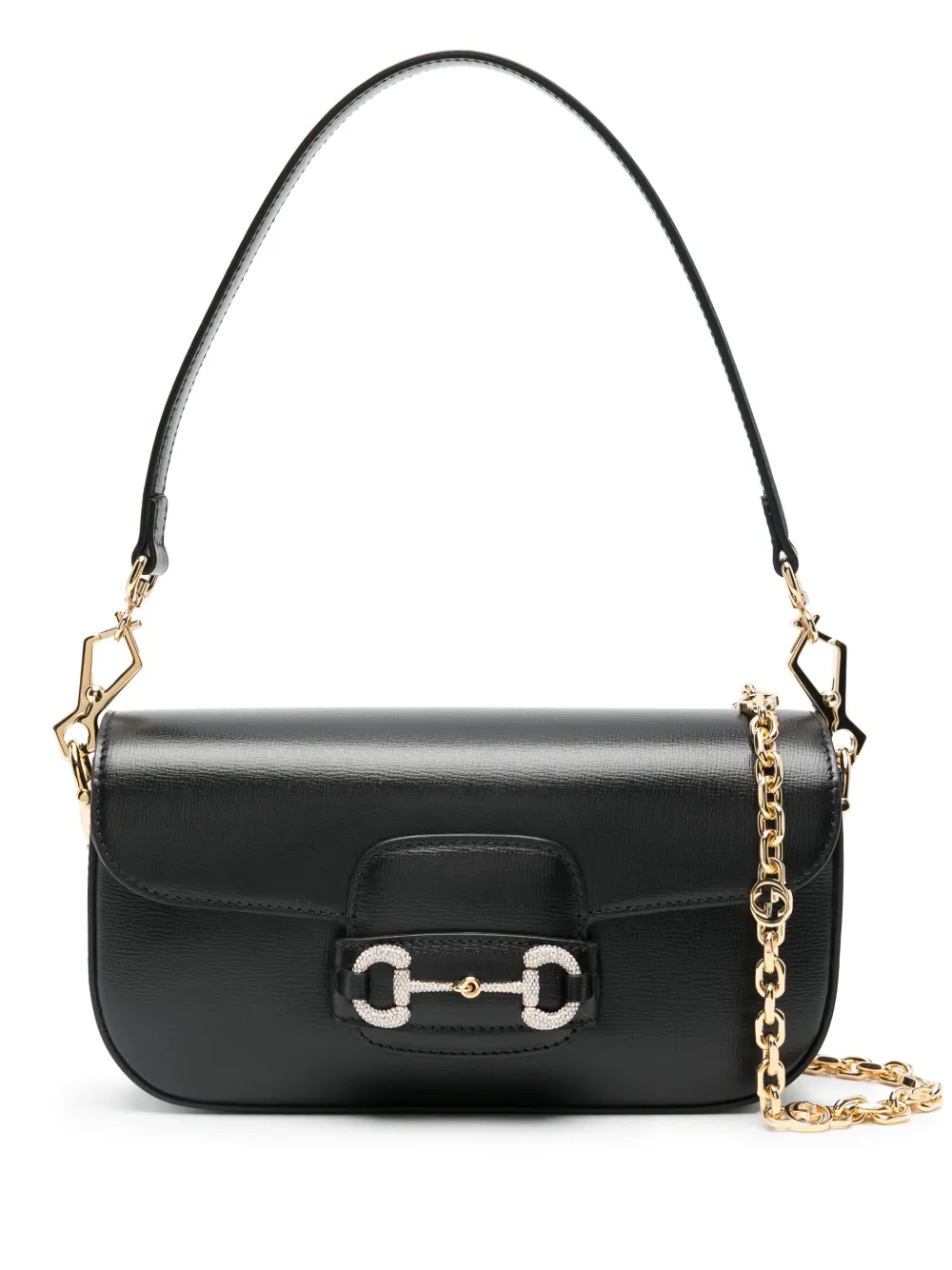 Gucci small Horsebit 1955 leather shoulder bag - Nero