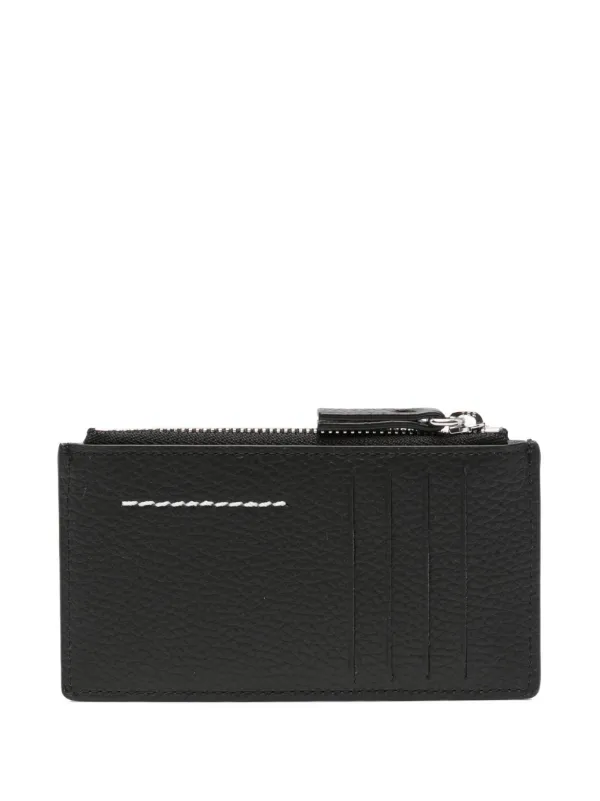 MM6 Maison Margiela logo-plaque Leather Wallet | Black