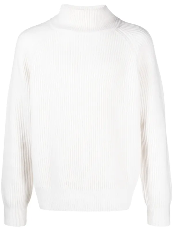 Le Kasha Ribbed Organic Cashmere Jumper in White