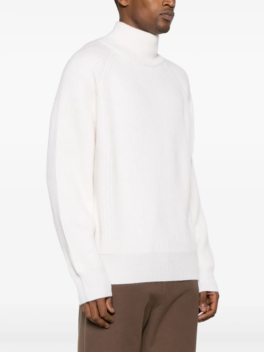 Shop Le Kasha Ribbed Organic Cashmere Jumper In White