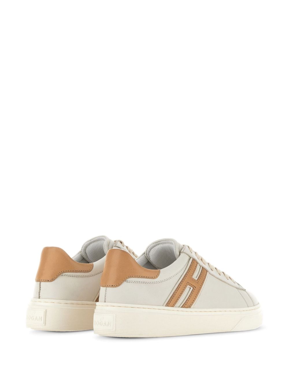 Shop Hogan H365 Leather Low-top Sneakers In Neutrals
