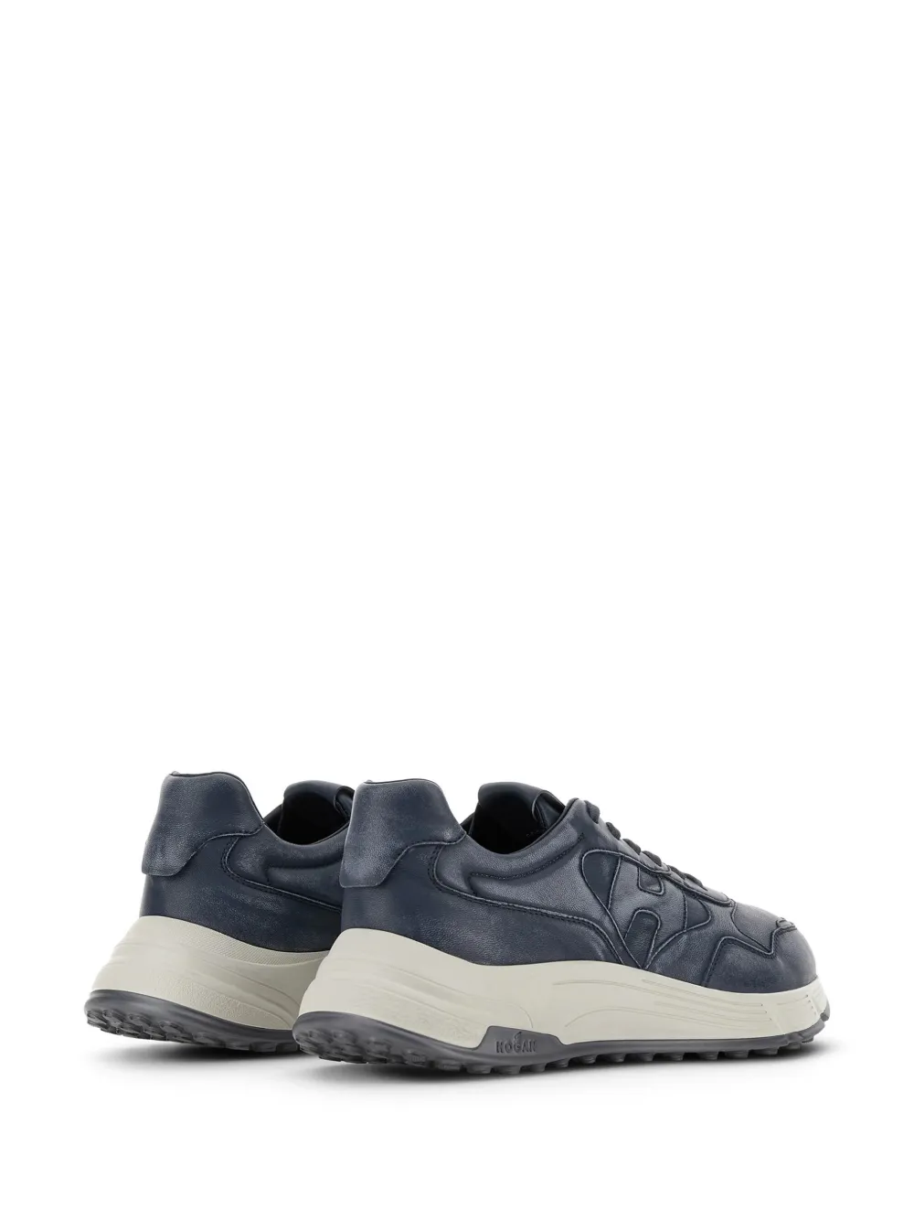 Hogan Hyperlight Distressed Leather Sneakers In Blue