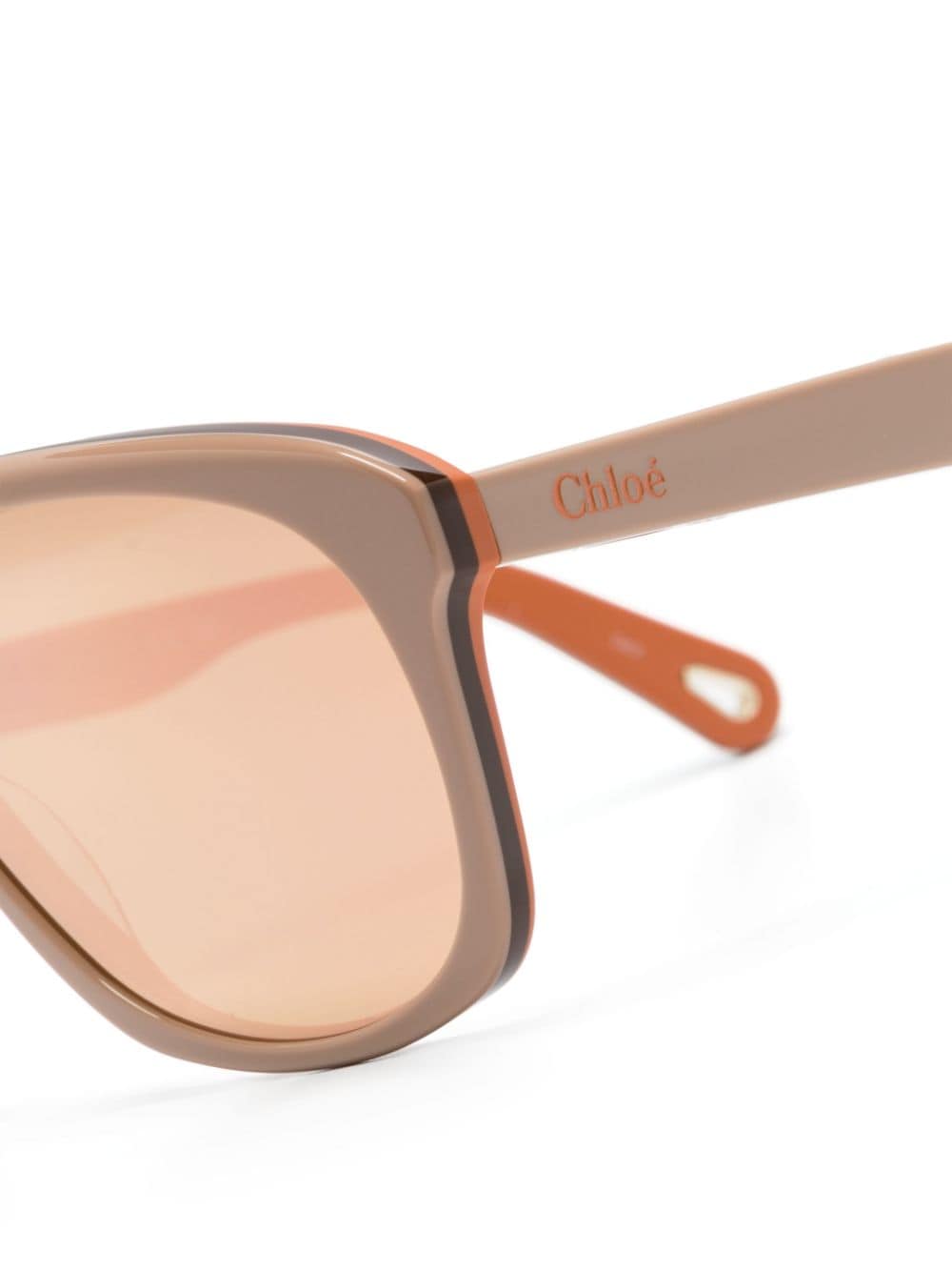 Shop Chloé Jasper Shield-frame Sunglasses In Neutrals