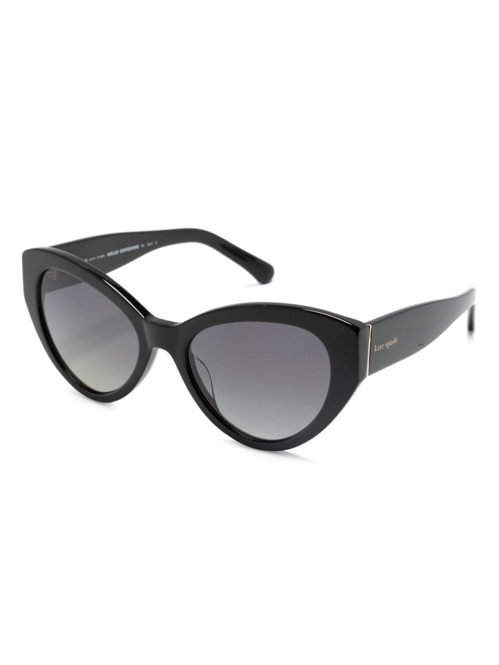 Shop Kate Spade Logo-engraved Oval-frame Sunglasses In Black