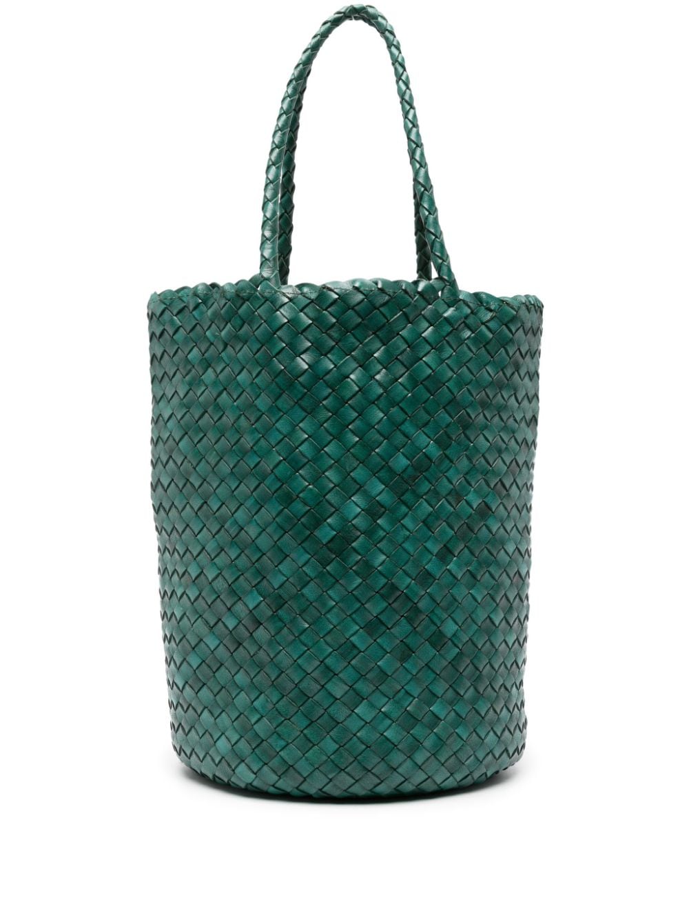 Dragon Diffusion Jacky Interwoven Leather Bucket Bag In Green