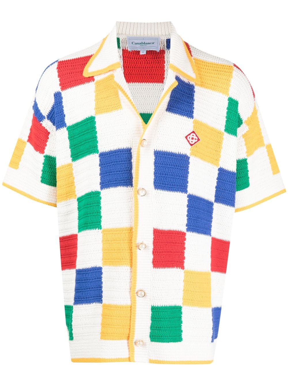 Shop Casablanca Crochet-knit Shirt In Multicolour