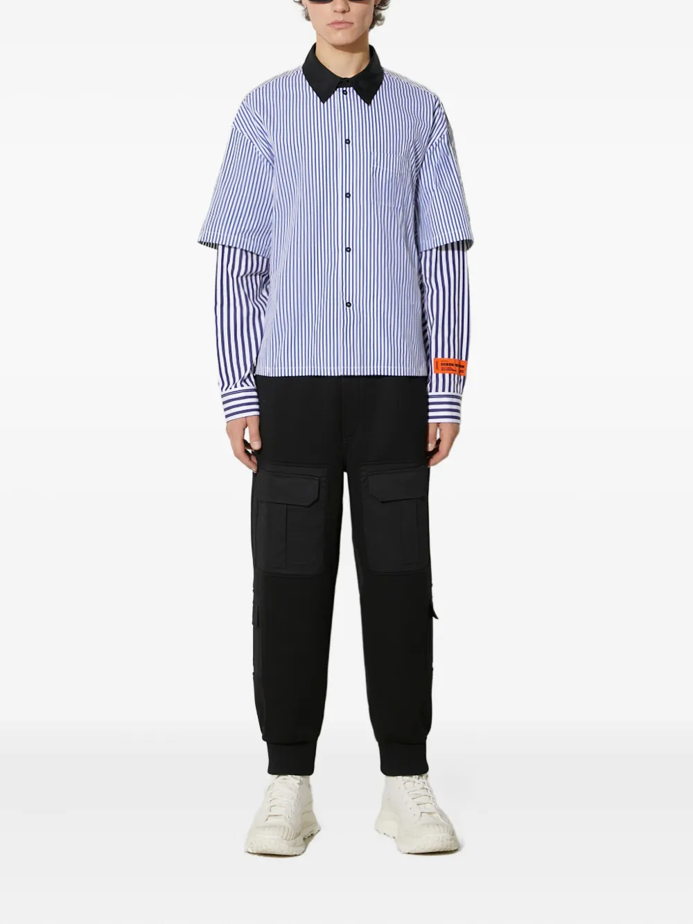 Neil Barrett Broek met cargo zak - Zwart