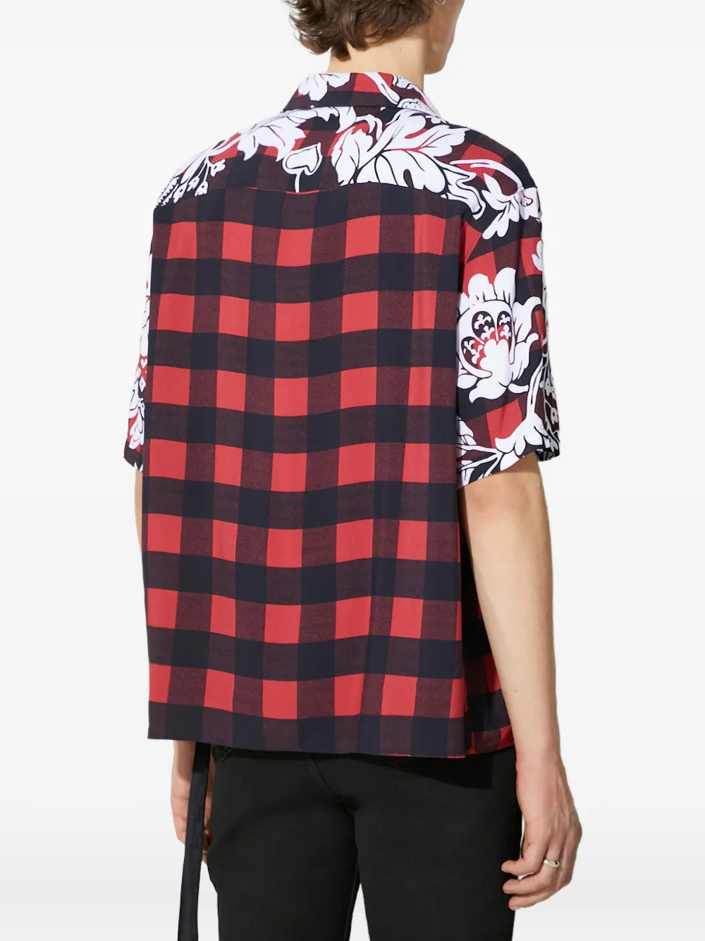 Neil Barrett Check-pattern Short-sleeve Shirt In Red