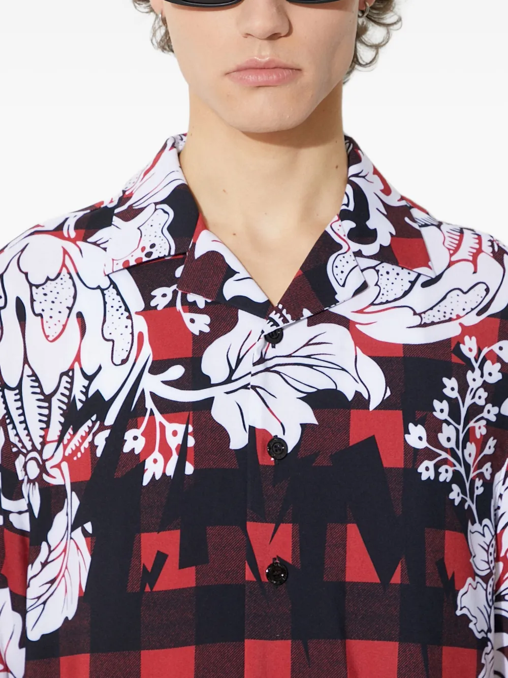 Neil Barrett Geruit overhemd Rood