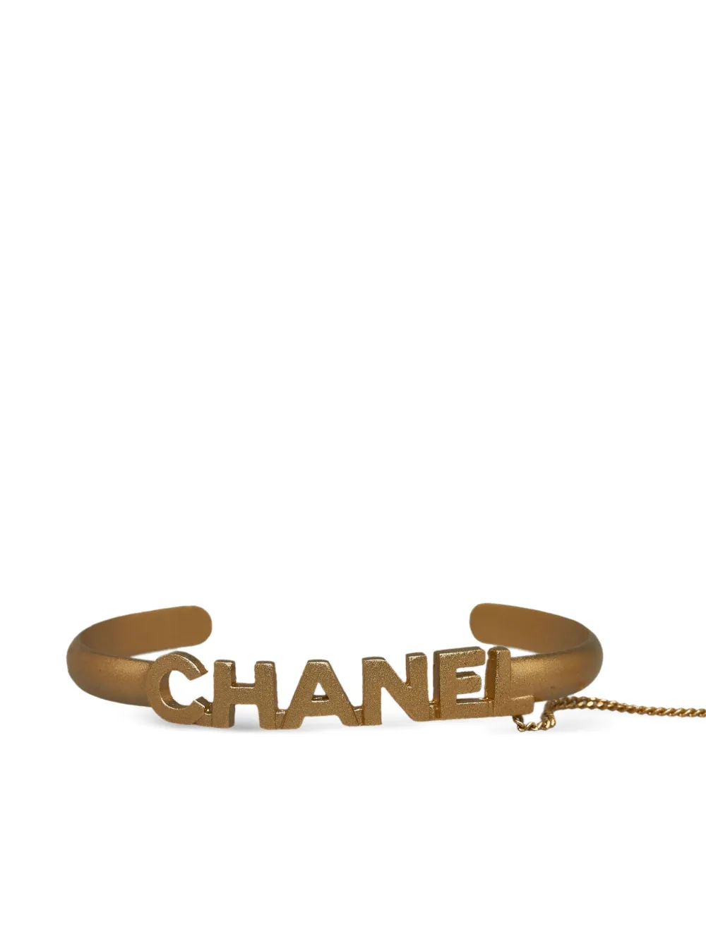CHANEL Pre-Owned 2009 CC rhinestone-embellished chain bracelet ring - Goud