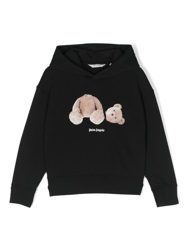 Palm Angels Kids bear-print Organic Cotton Hoodie - Farfetch