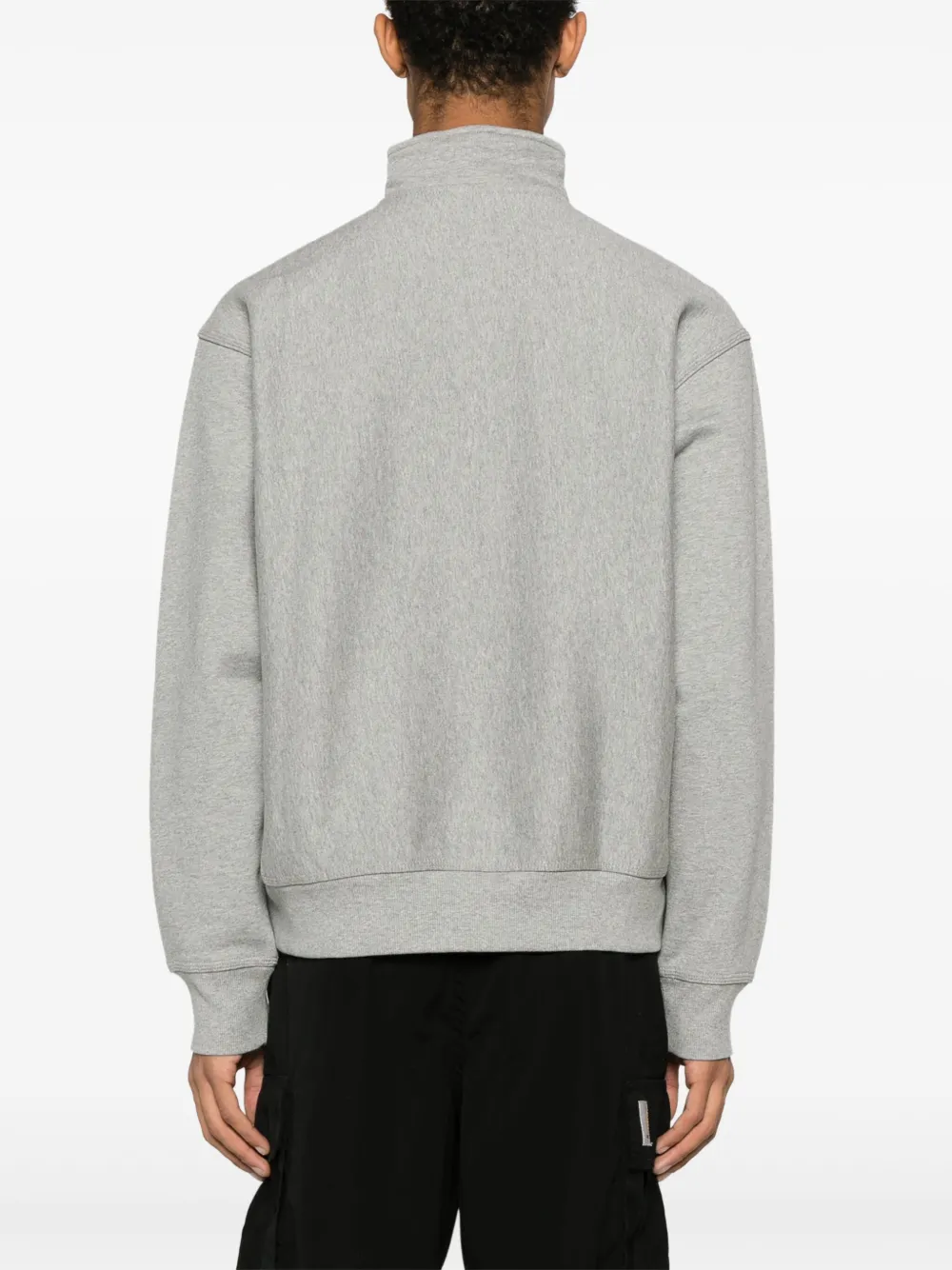 Carhartt American Script Half-zip Sweater In Grey