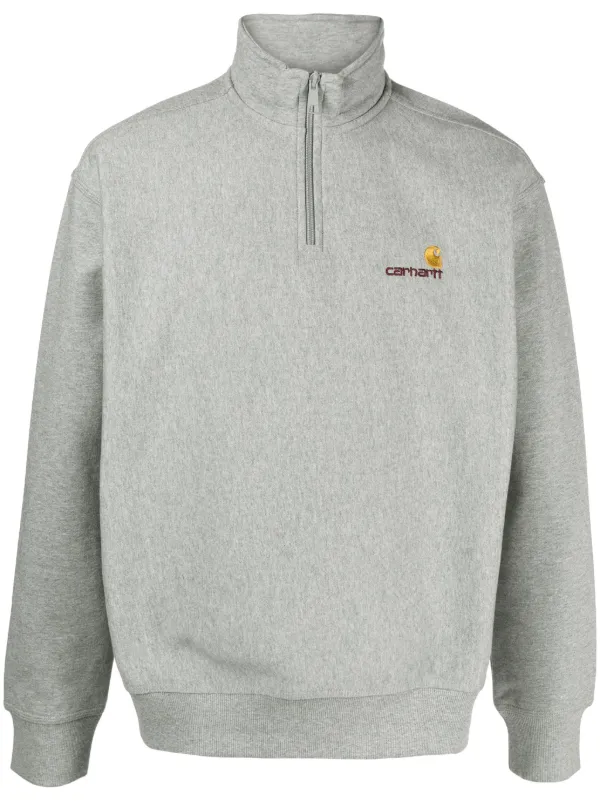 Carhartt half zip outlet american script sweatshirt