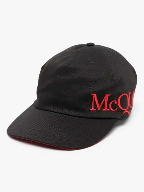 Alexander McQueen casquette en coton à logo brodé