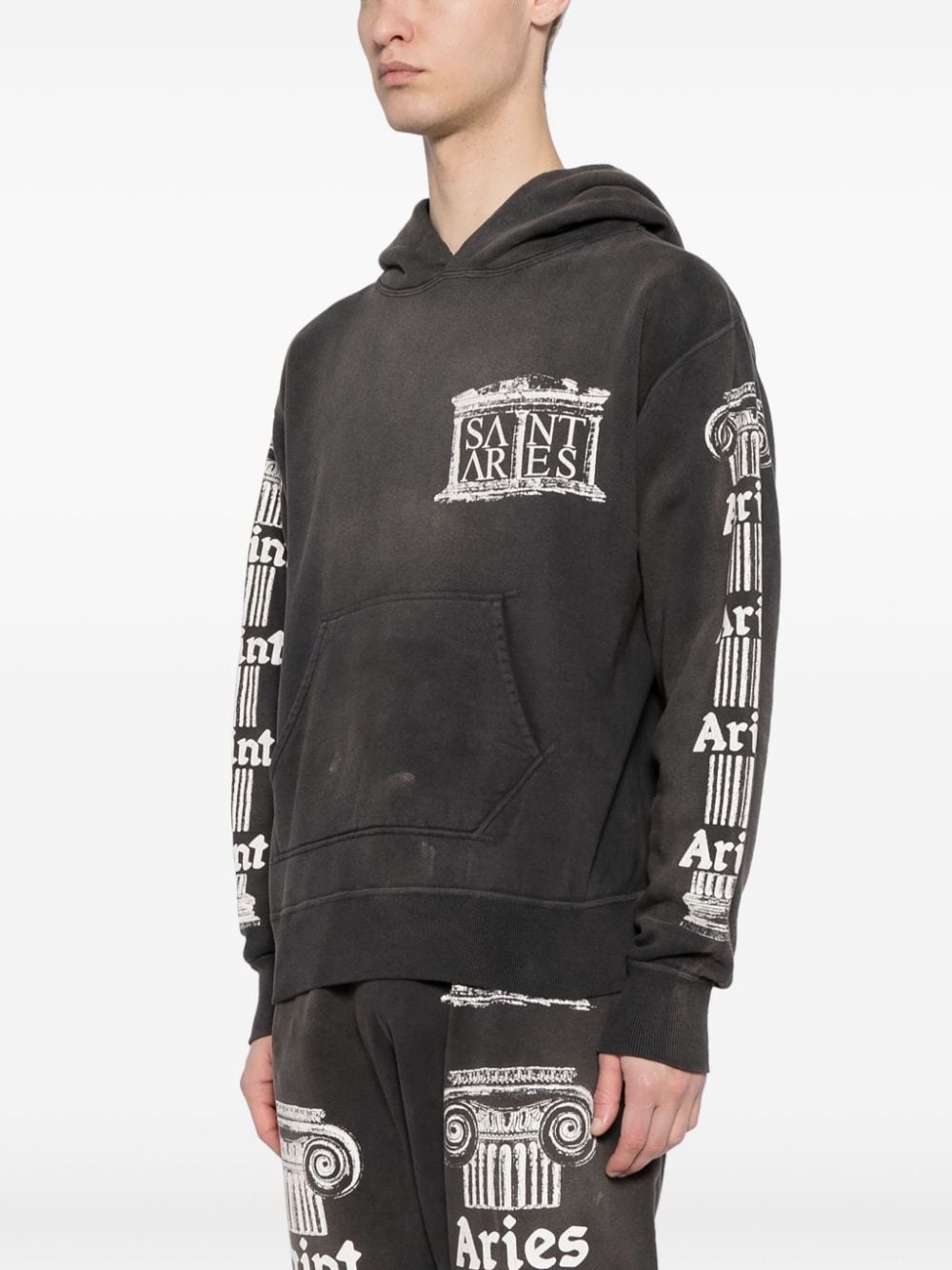 SAINT MXXXXXX Katoenen hoodie met logoprint Grijs