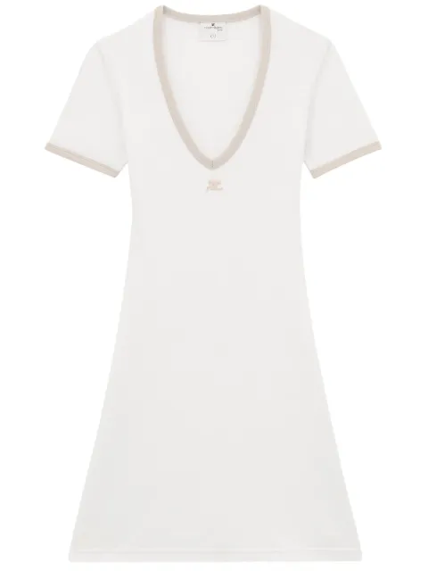 Courrèges logo-patch mini dress