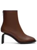 Courrèges Stream leather ankle boots - Brown