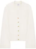Courrèges logo-appliquéd cardigan - White
