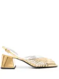 Suzanne Rae 70's 55mm slingback leather sandals - Gold