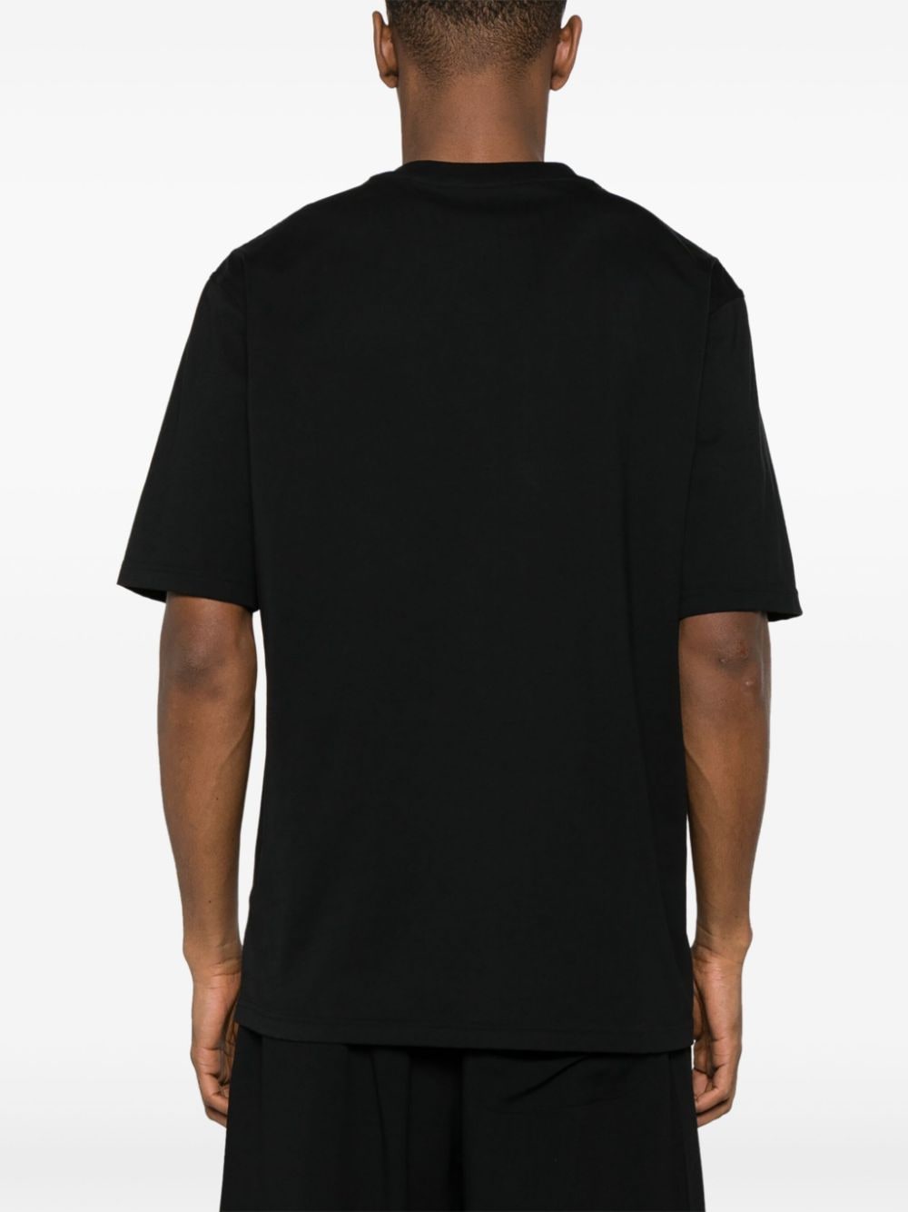 Moschino Katoenen T-shirt met geborduurd logo Zwart