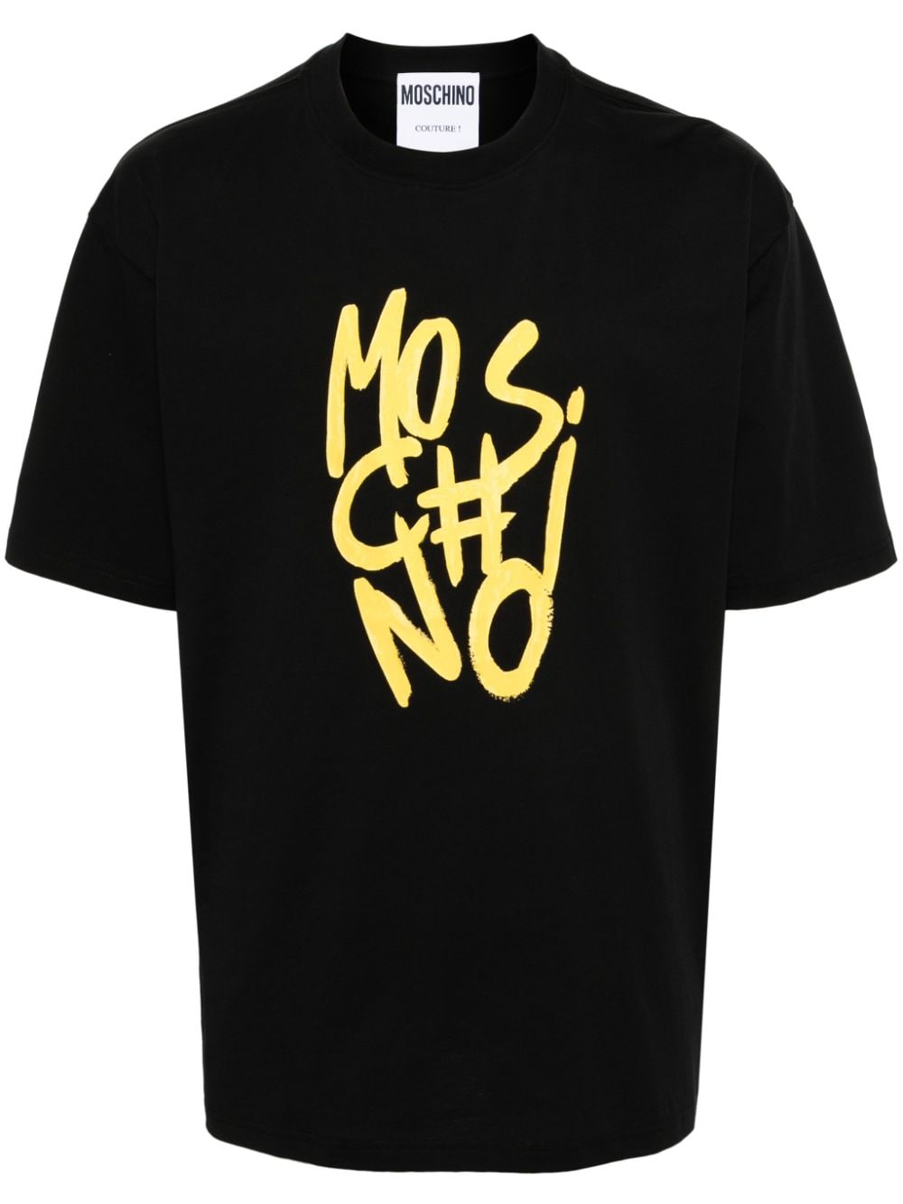 Moschino Katoenen T-shirt met logoprint en textuur Zwart