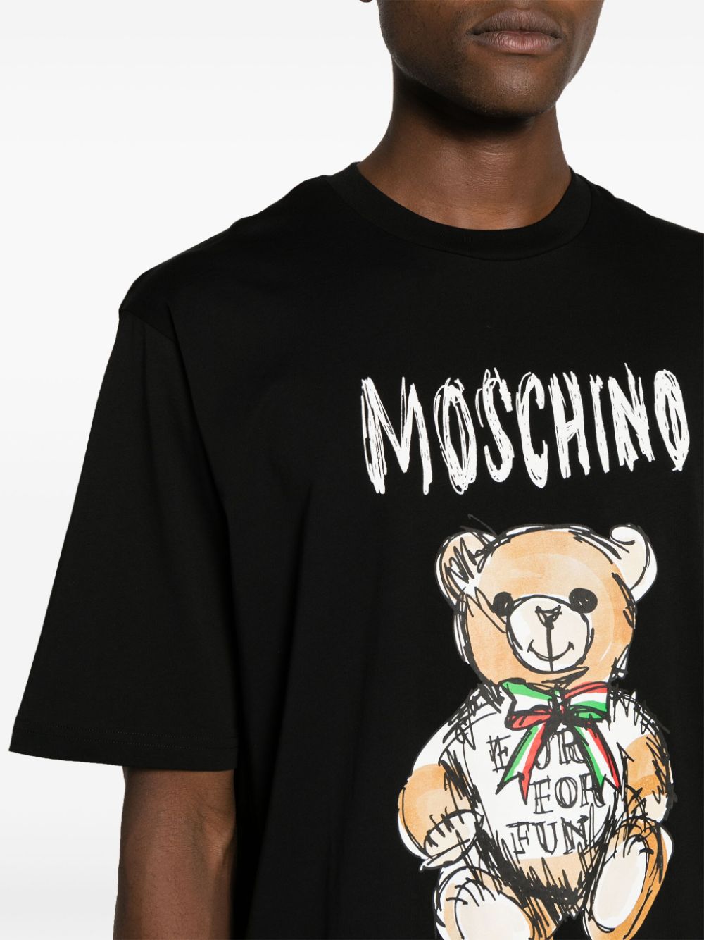 Shop Moschino Logo-print Cotton T-shirt In Black