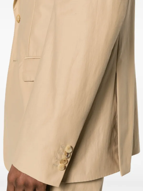 【関税&送料込み】Moschino Single-Breasted Jacket Moschino single-breasted cotton-blend Blazer | Neutrals