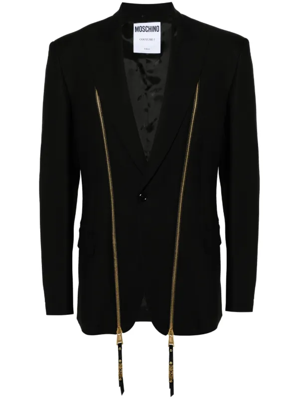 Moschino decorative zips single breasted Blazer Farfetch