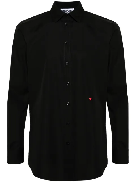 Moschino heart-embroidered poplin shirt