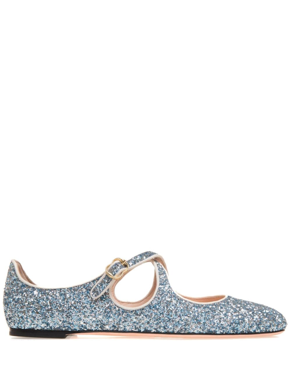 Bally Glitter-embellished Ballerina Shoes In Blue