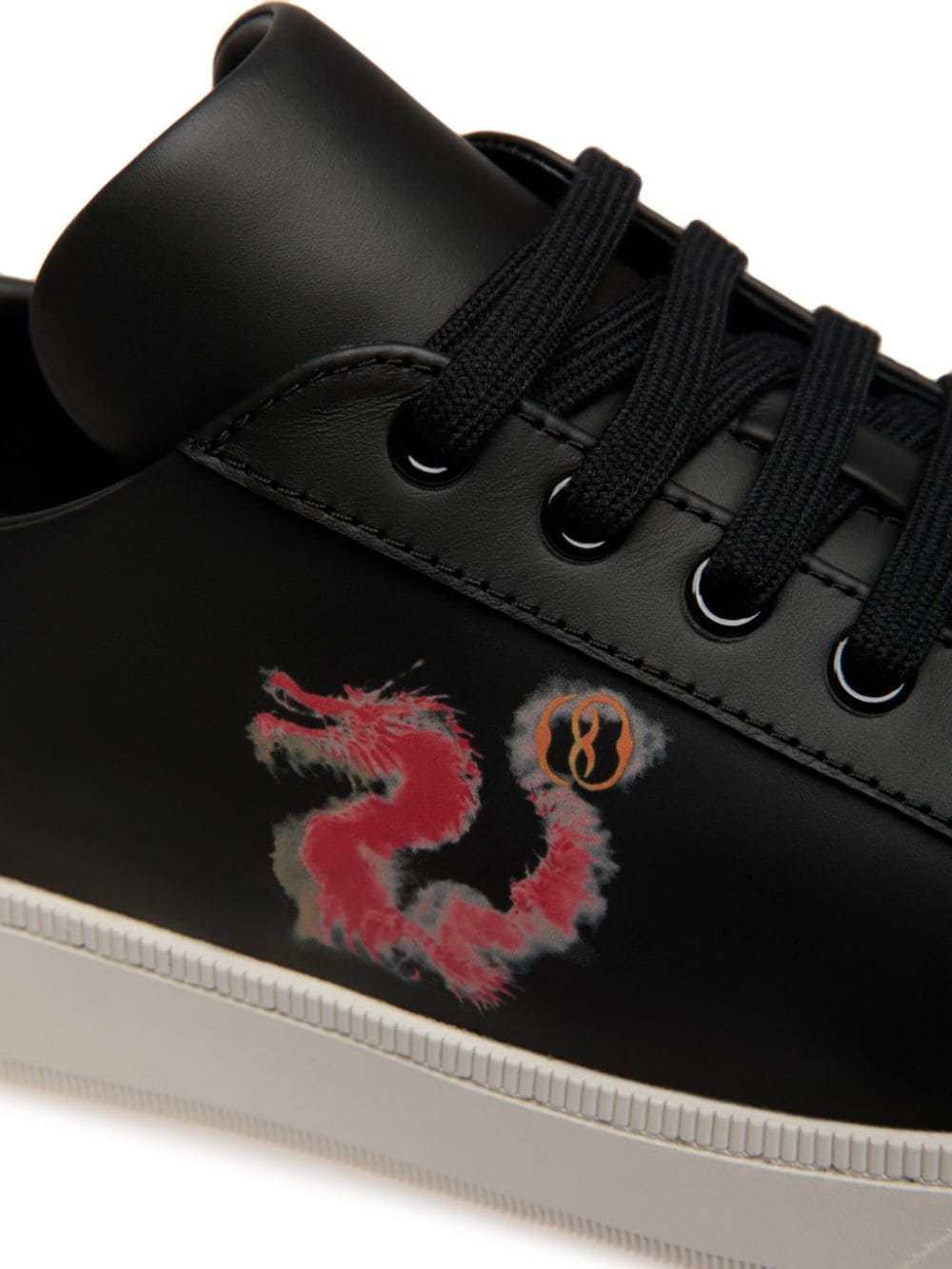 Shop Bally Lace-up Leather Sneakers In Black