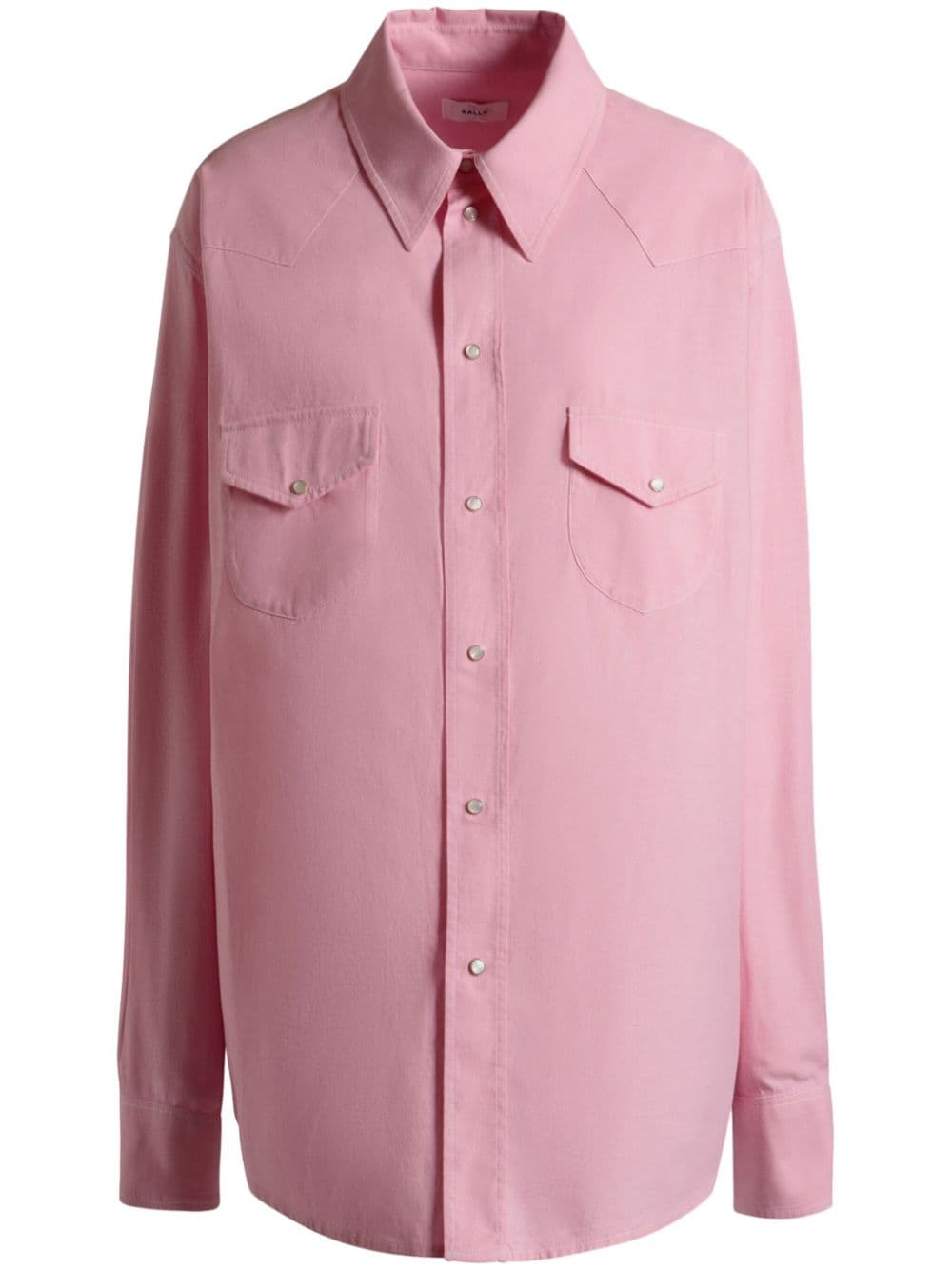 Bally Press-stud Cotton Shirt In Pink