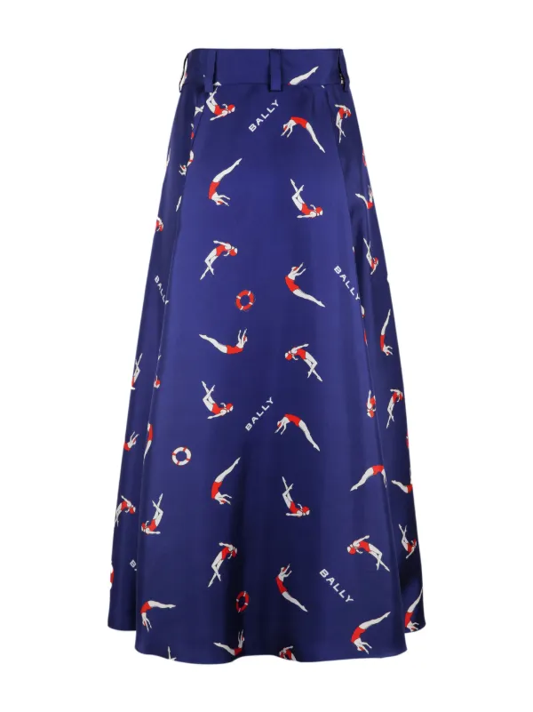 Bally graphic-print A-line Skirt | Blue | FARFETCH HK