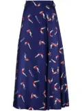 Bally graphic-print A-line skirt - Blue