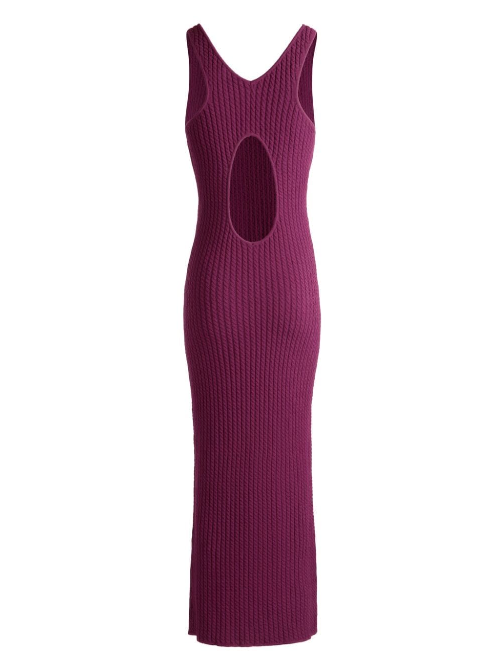 Shop Bally Logo-plaque Knitted Midi Dress In Purple