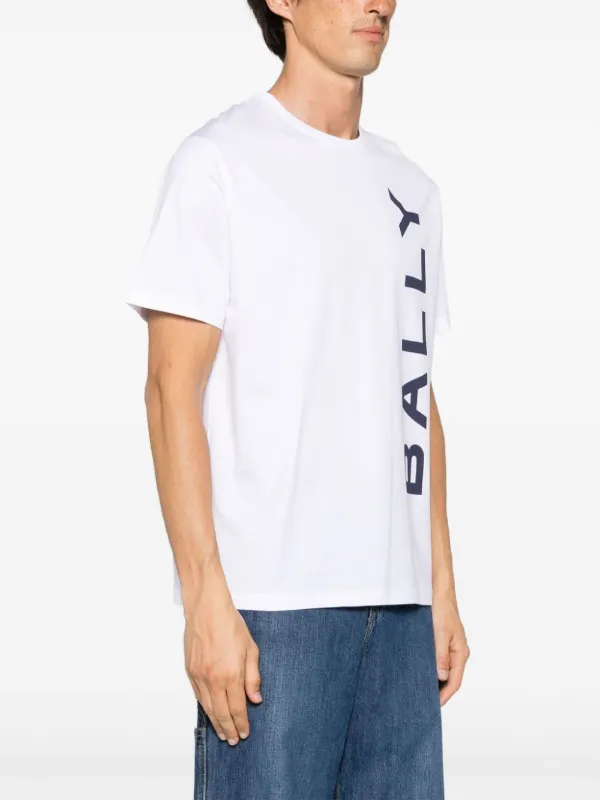 【関税込み】Bally ホワイト ロゴプリント Tシャツ Bally ロゴ Tシャツ | ホワイト | FARFETCH JP