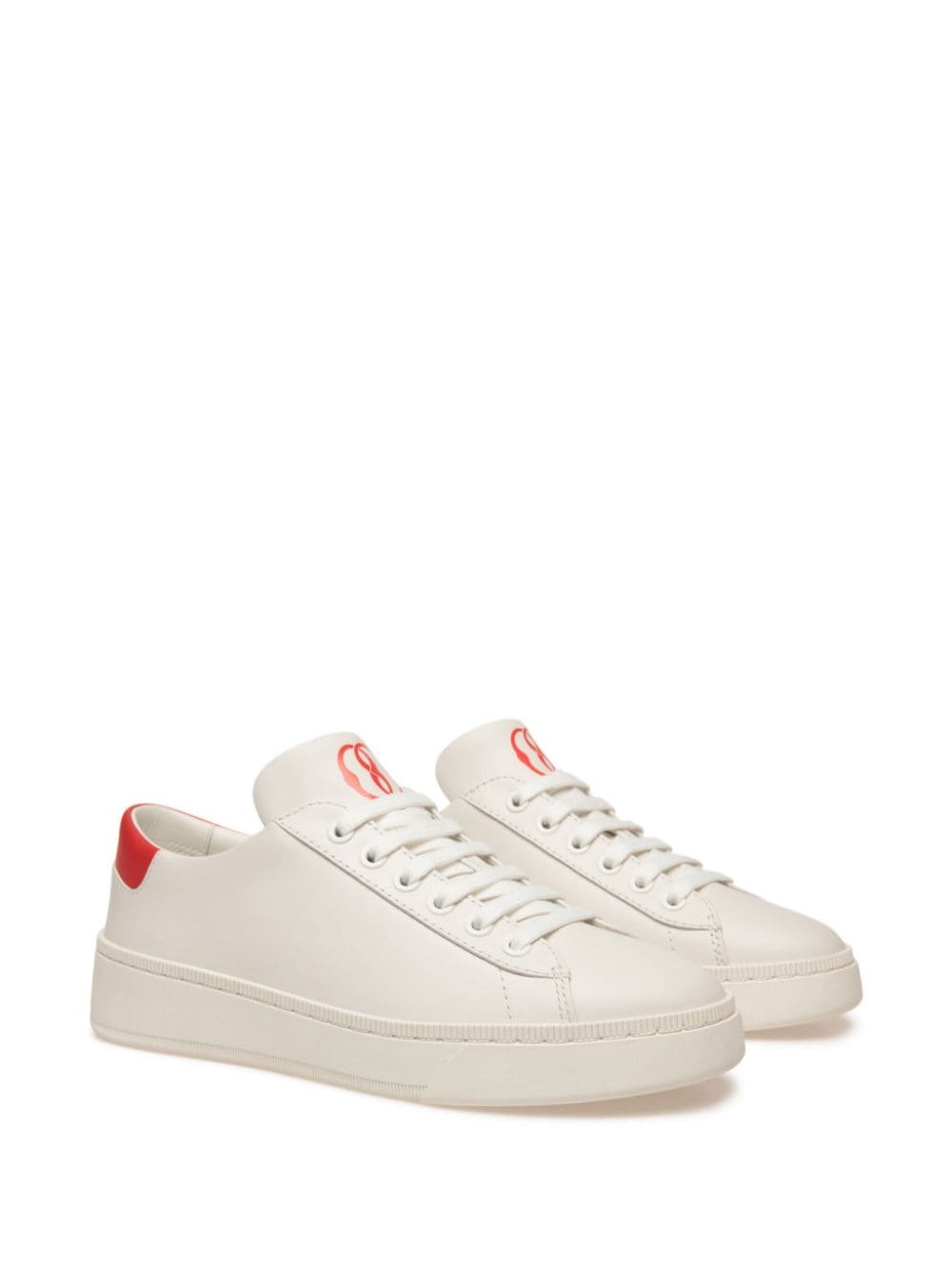 Shop Bally Logo-print Leather Sneakers In White