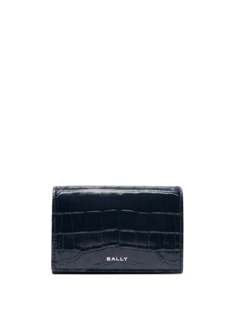 Bally logo-print croc-leather wallet