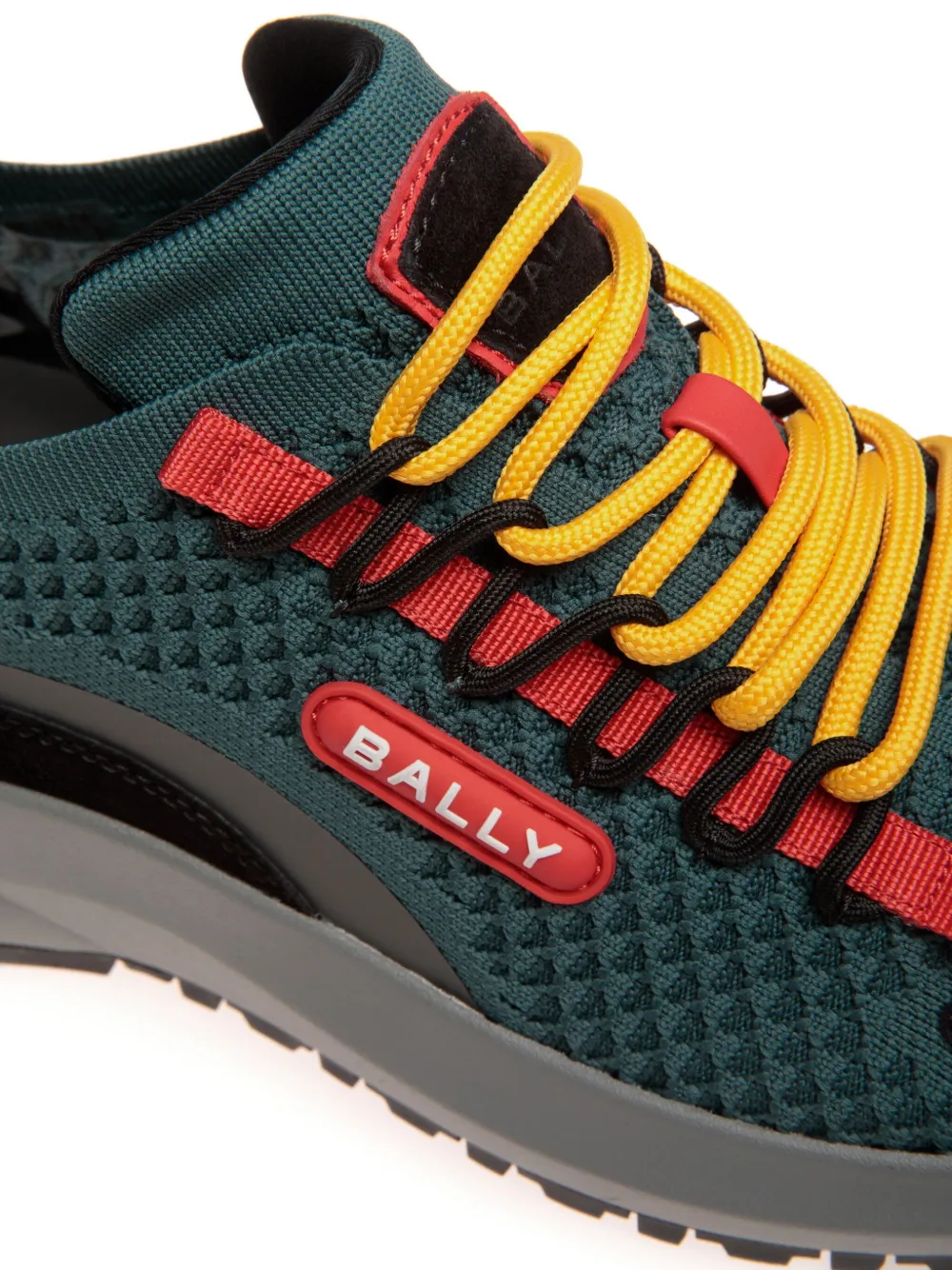Bally Outline Mesh Logo-patch Sneakers In Green