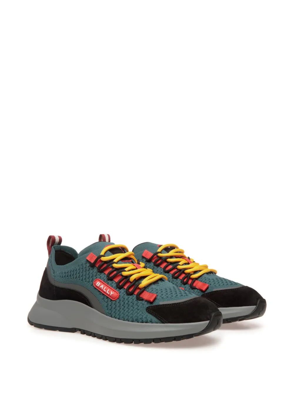 Shop Bally Outline Mesh Logo-patch Sneakers In Green