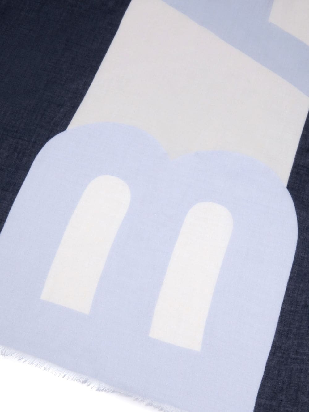 Bally Sjaal met intarsia logo - Blauw